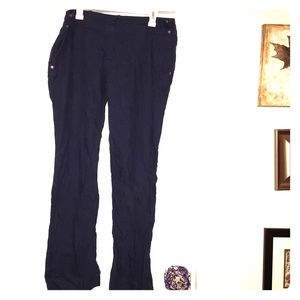 Mossimo Dark Navy Blue 100% Linen pants size 14